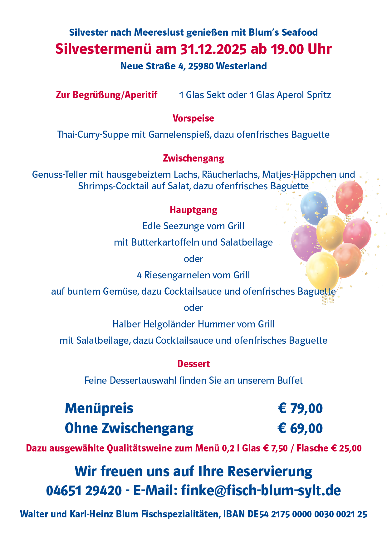 Silvestermenü Seafood